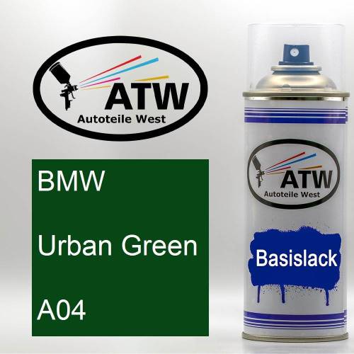 BMW, Urban Green, A04: 400ml Sprühdose, von ATW Autoteile West.